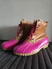 Olivia Miller Girl Girls Size 5 Pink Brown Duck Boots Excellent Condition