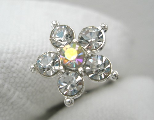 SILBER STRASS BLUMEN HAARNADEL PERLE weiß HAARNADELN BRAUT HOCHZEIT HAARSCHMUCK - Bild 9 von 12