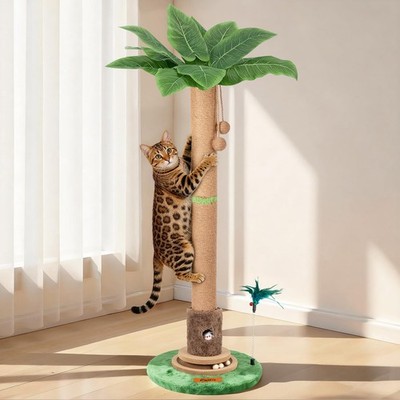 Cat Scratching Post, 39'' Nature Sisal Cat Scratch Post for Indoor Cats, Large...
