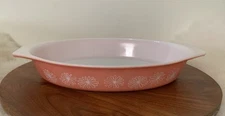 HTF - Vintage PYREX Pink Daisy 053 Oval Open Baker Casserole 1-1/2 Quart