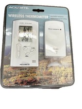 NEW Acurite Wireless Weather Thermometer With Clock Indoor/Outdoor
