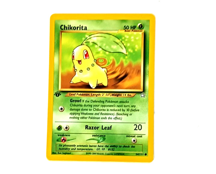2000 Vintage Pokémon Neo Genesis 1st Edition Card Chikorita 54 NM Condition