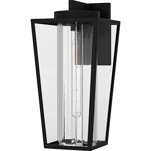 Quoizel Jett 1Lt 18" Outdoor Lantern, Black/Clear/Ribbed/Clear - JET8409MBK - Picture 1 of 1