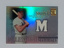 2002 Topps Tribute Milestone Materials Duke Snider #MIM-DS HOF
