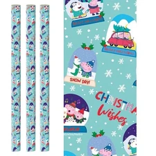 Peppa Pig Christmas Wrapping Paper 3 x 2M Rolls Gift Wrap