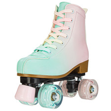 Magnitt Roller Skates For Girl And Women Rainbow Leather Roller Skate Ages 8-12