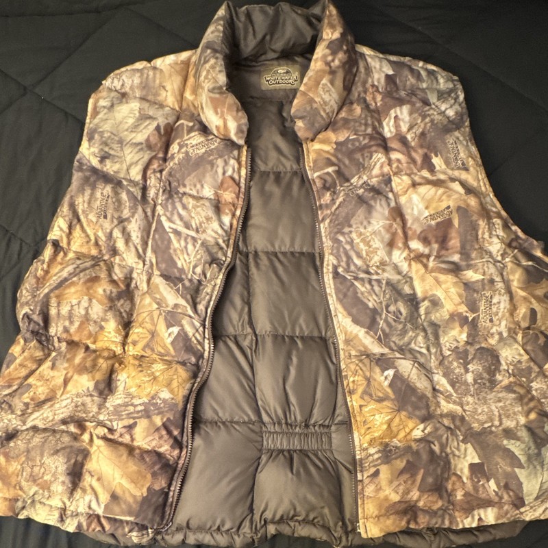 Whitewater Outdoors Insulated Full Zip Camo Hunting Vest Brown/Tan Polyester XXL