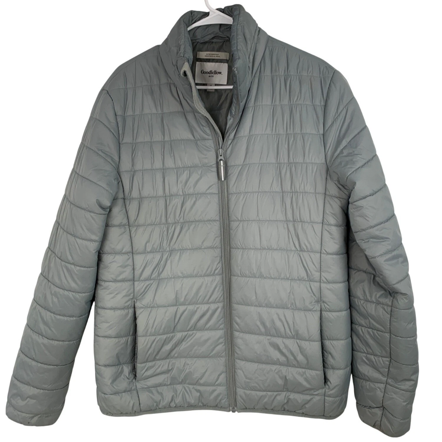 Mens Gray Puffer Sweater Jacket Goodfellow x Target M RX10347 EUC Thin