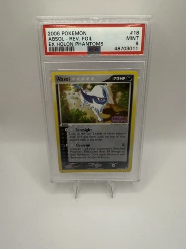 Pokemon 2006 Holon Phantoms Reverse Holo Stamped Absol PSA 9 Mint #18/110