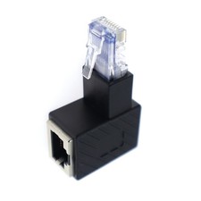 8P8C RJ45 Cat 5e Male to Female Lan Ethernet Network Extension Connector Black z