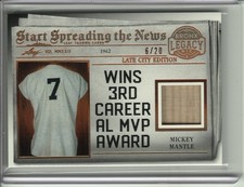 2024 LEAF BRONX LEGACY MICKEY MANTLE GAME-USED BAT RELIC #6/20
