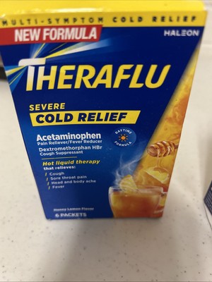 Thera Flu Severe Cold Relief Honey Lemon 6ct Each Exp:4/2027