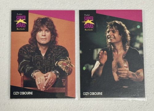 1991 Pro Set Ozzy Osbourne Superstars MusiCards 2 Card Lot #214 + #215