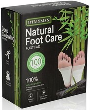 100 Packs Bamboo Foot Pads, Natural Cleansing, Promoting Sleeping, Suitable f...