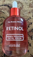 The Beauty Elixir  RETINOL  Wrinkle Reducing Facial Serum ~ 1.69 fl oz