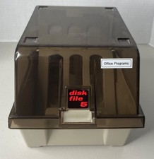 Vintage 5.25" Floppy Disk Storage Case Flip-Up Disk File 5  Removable Divider B