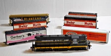 HO Scale Seaboard 1025 Diesel Loco Baby Ruth Smuckers Gerbers Planters Box Cars