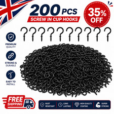 200X of Screw Cup Hooks Cup Hooks Kitchen Mug Plant Ceiling Wall 1 Inch Heavy