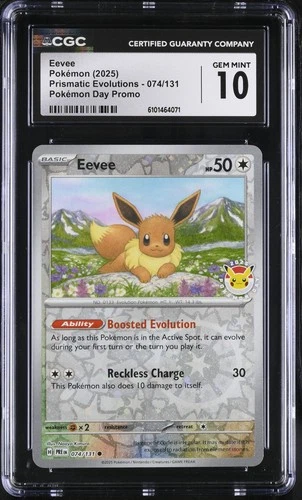 Pokémon TCG: 2025 Prismatic Evolutions #074/131 Eevee CGC 10
