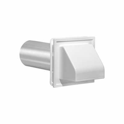 4  White Plastic Dryer Vent - J Channel   Spring Damper - Screen - 11  Pipe