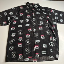 Avirex XL All Over Print Tactical Military Badge Short Sleeve Shirt Vietnam