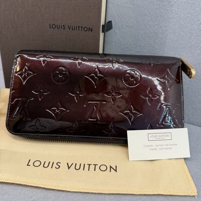 Louis Vuitton Zippy Wallet Monogram Vernis Amarante Purple Patent Box Set EUC