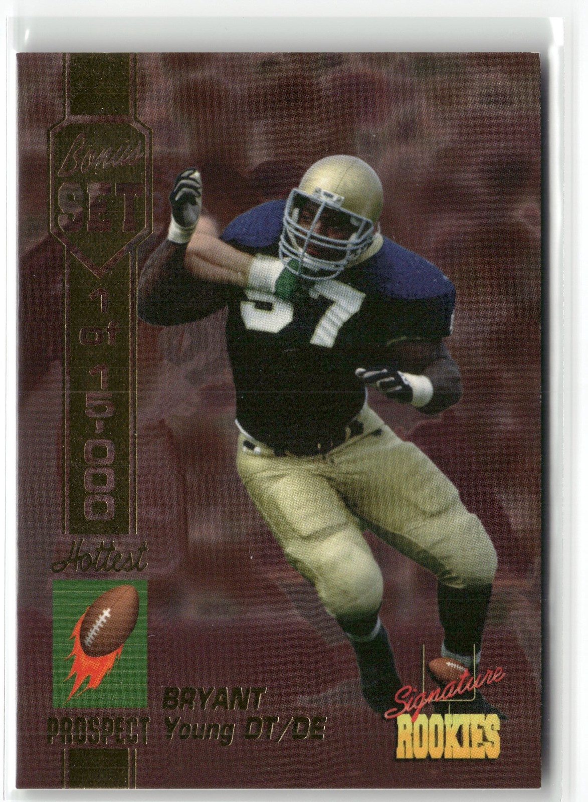1994 Signature Rookies Bryant Young Hottest Prospects Notre Dame Fighting Irish