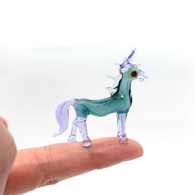 Rare Horse Tiny Micro Figurines Hand Blown Glass Art Wild Animals Collectible...