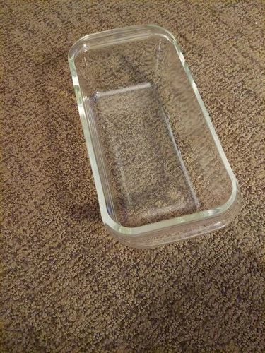 PYREX 1960's Vintage 213 Clear Glass Loaf Pan - 8.5 x 4.5 x 2.5 inch Baking Dish