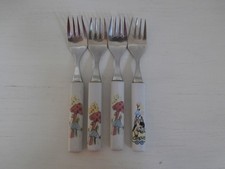 VINTAGE DENBY CHILDRENS CUTLERY SET OF 4 x FORKS - TOADSTOOLS AND CIRCUS DESIGNS