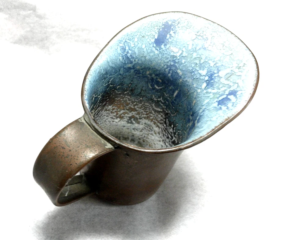 Nekrassoff Copper & Enamel Creamer Very Good Condition  2-1/2" height - Image 2 of 4