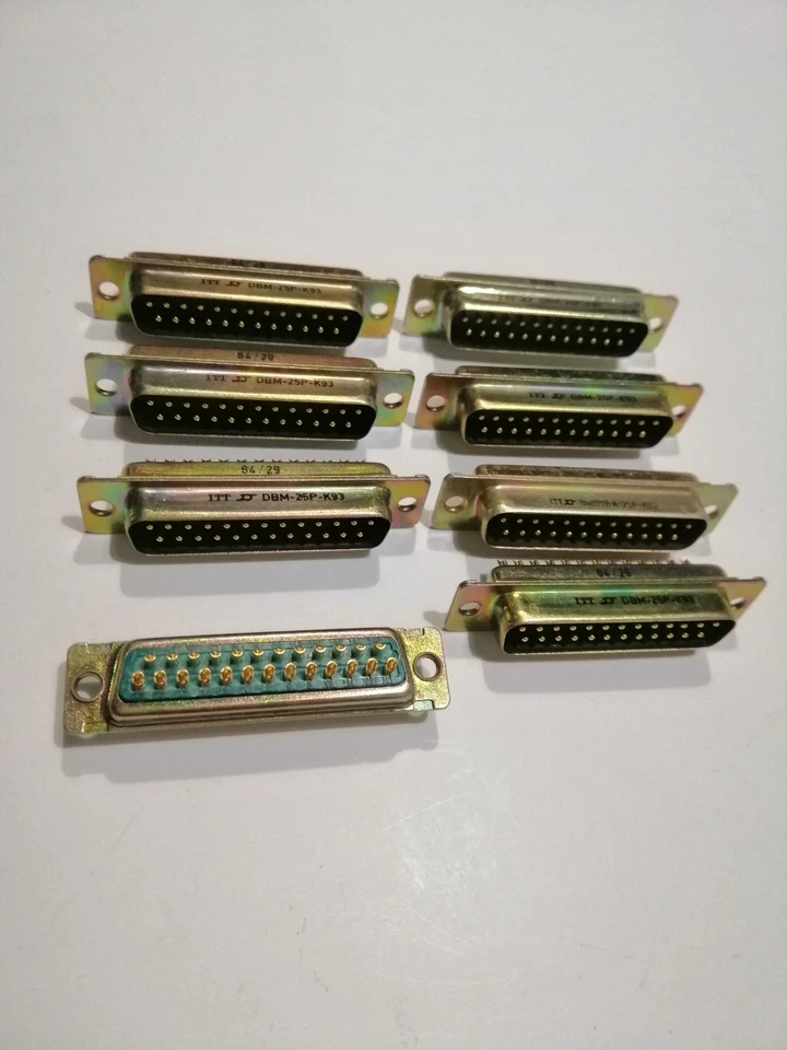 !!! SALE !!! Lot Of 8pcs. ITT Cannon DBM-25P 25 Male Pin D-Sub Connector - image 2 of 4