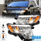For 2007-2010 Ford Edge 1 Pair Chrome Housing Headlights Headlamps With Bulbs
