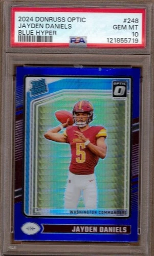2024 Donruss Optic Blue Hyper #248 Jayden Daniels RR- PSA 10 Gem Mint