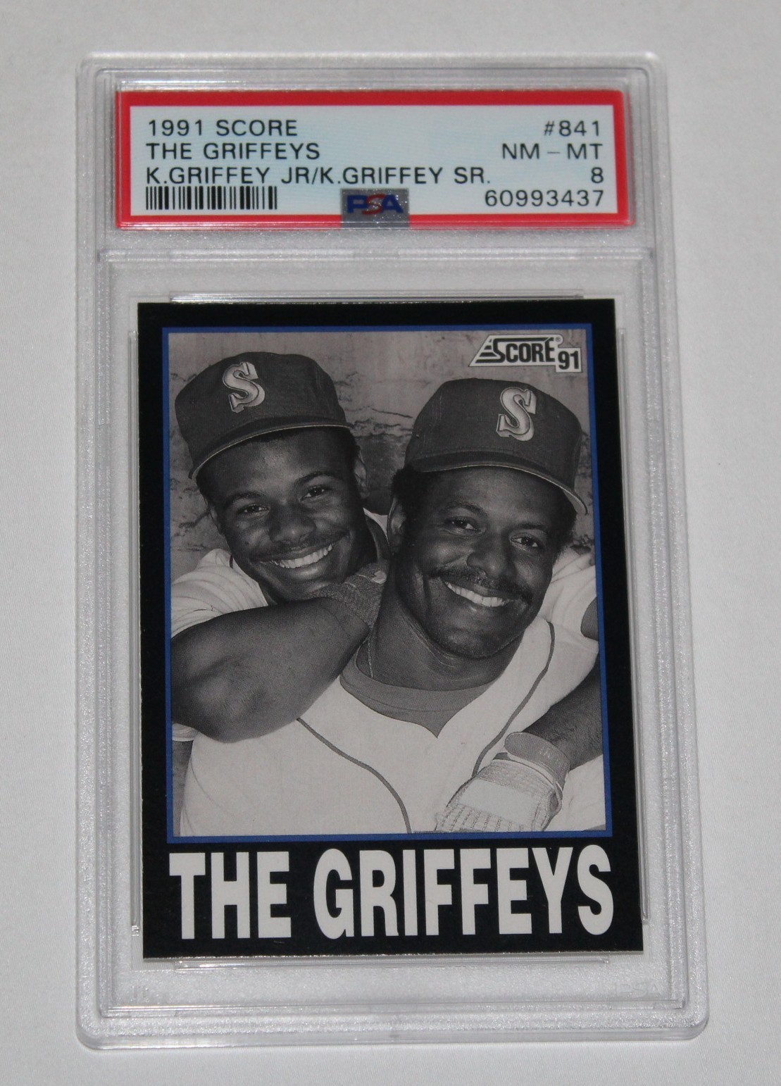 1991 Score Baseball Card #841 Ken Griffey Jr. THE GRIFFEYS Mariners PSA 8 NM-MT