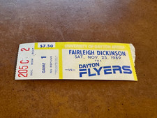 1989 Fairleigh Dickinson Dayton Flyers Basketball Ticket Jim O'Brien 1st Game
