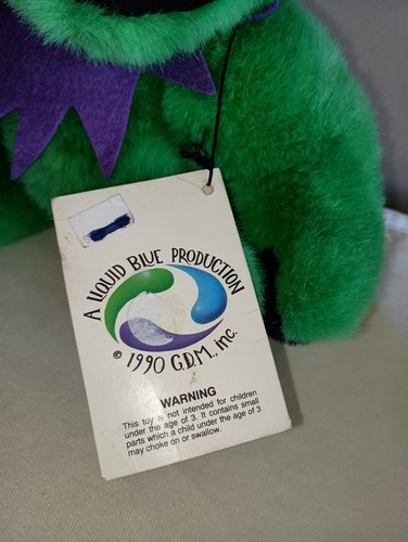 VTG Grateful Dead Teddy Bear 12” Green Jointed Liquid Blue Plush Steven Smith - Picture 8 of 20