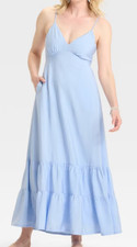 NEW A New Day Women's Open Back Maxi Dress Light Blue Size XS
