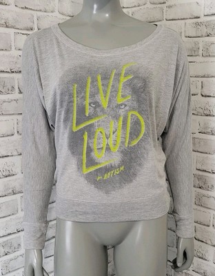 Sevenly Live Loud For Autism Shirt Womens Size Small Gray Long Sleeve