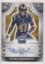 2014 Crown Royale Rookie Signatures Gold Plaid 14/25 Marcus Roberson Auto x5u