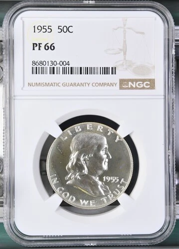 1955 Silver Proof Franklin Half Dollar NGC PF66