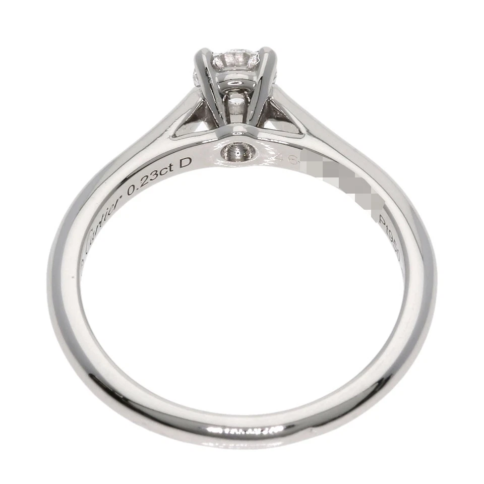 Anillo Cartier Solitario 1P Diamante #46 Platino PT950 Damas [Usado] Foto 4 de 4