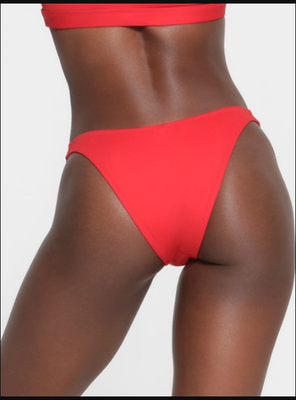 NWT SKIMS Signature Recycled Swim Cheeky Tanga Bottoms Ruby Red