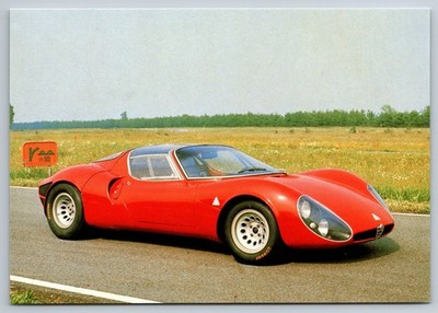 Alfa Romeo 33 Stradale 1967, Art Unlimited 1995 Continental Postcard Unused