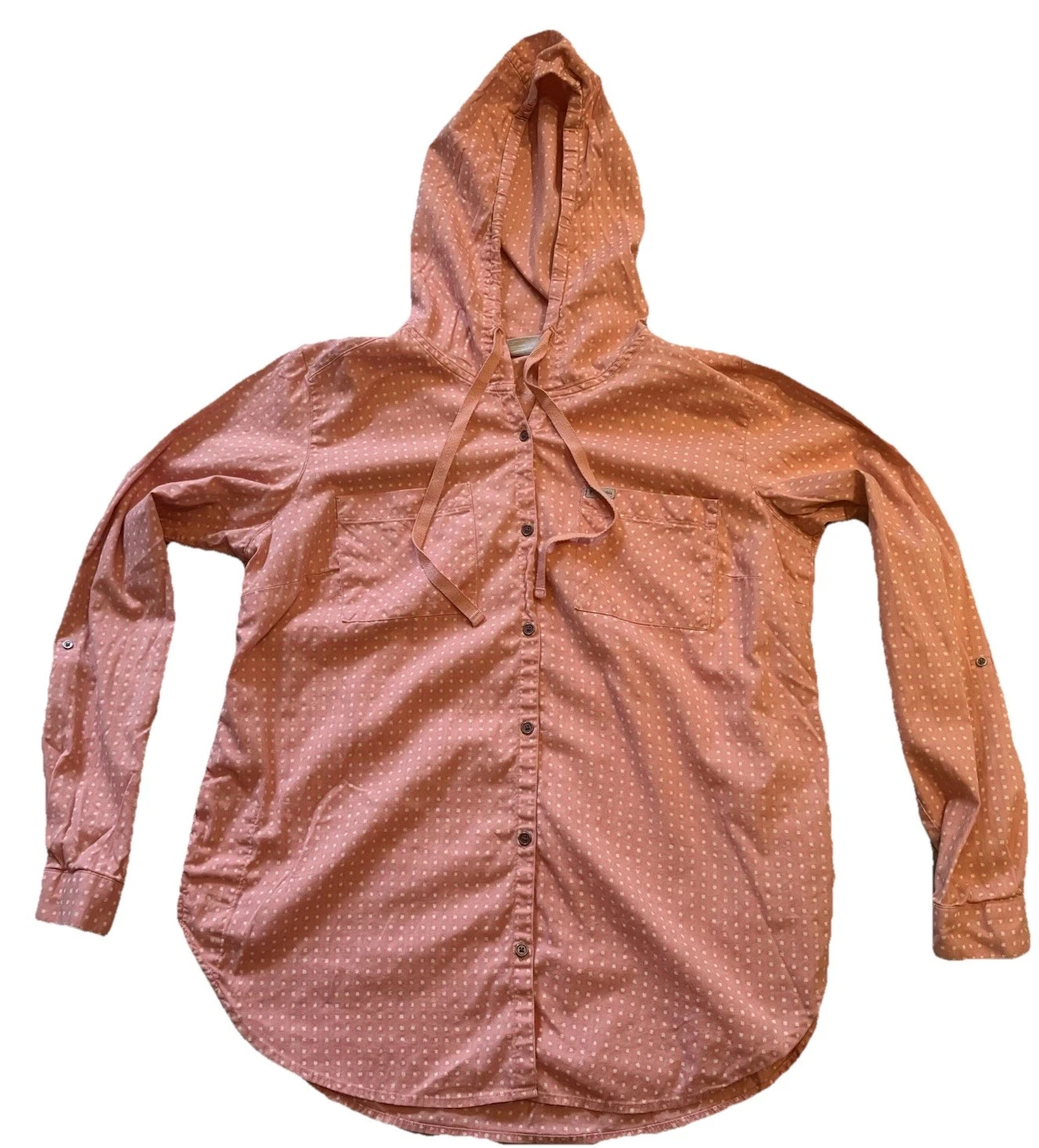Columbia Sportswear Mens XL Hoodie Shirt Orange Polka Dot Lightweight Button Up
Opens in a new windo