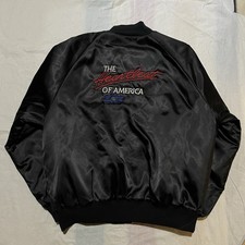 Vintage Chevrolet Heartbeat Of America Satin Bomber Jacket Sz XL Made In USA