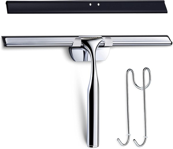 Duschabzieher Edelstahl 30Cm Mit Gummilippe Ersatzlippe Fensterabzieher-image