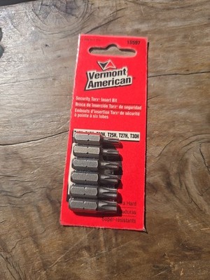 Vermont American Extra Hard Security Torx Bits 1/4'' 15597 USA MADE New Old Stock