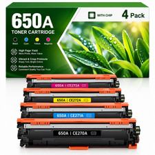 650A 4-Pack CE270A CE271A CE272A CE273A Toner Replacement for HP CP5525dn M750