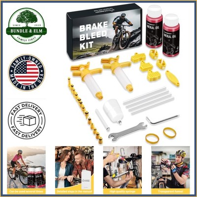 Durable Brake Bleed Kit with 120ml Fluid, Funnel, Syringe and Fasteners Included